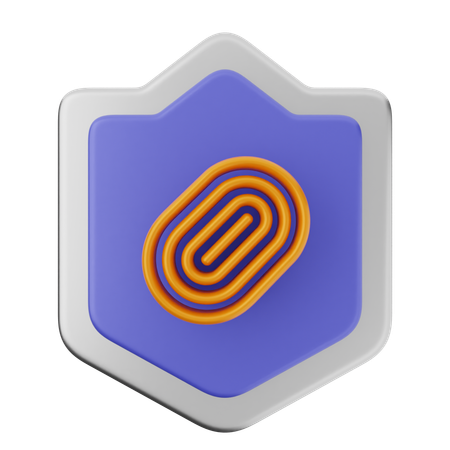 Fingerprint Shield Protection  3D Icon