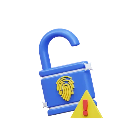 3 D Fingerprint Unlock Icon Illustration Object 3D Icon