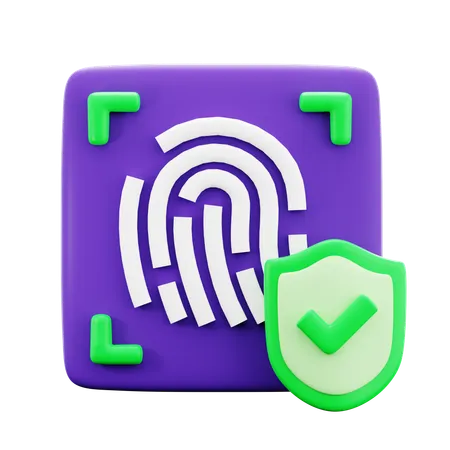 Fingerprint Validation  3D Icon