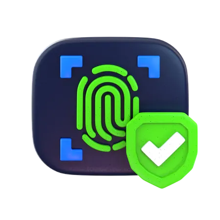 Fingerprint Validation  3D Icon