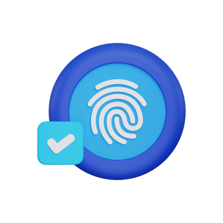 Fingerprint verification  3D Illustration