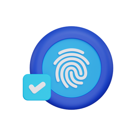 Fingerprint verification 3D Illustration