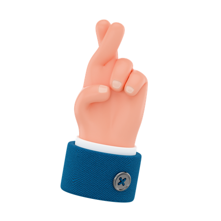 Fingers Crossed Hand Gesture  3D Icon