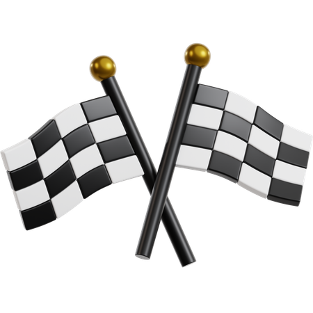 フィニッシュフラッグ  3D Icon