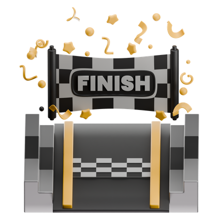 Finish Line  3D Icon