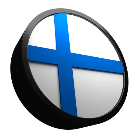 Finland Flag Icon With 3 D 3D Flag