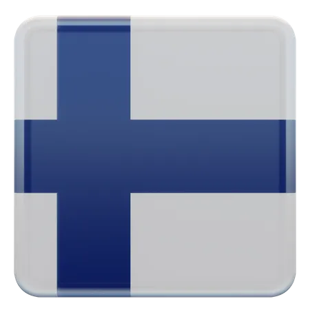 Quadratische Flagge Finnlands  3D Icon