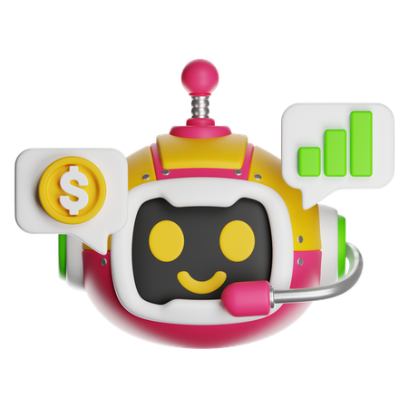 Fintech Ai Bot  3D Icon