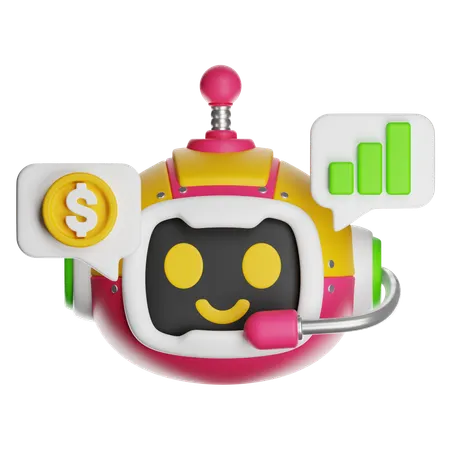 Fintech Ai Bot  3D Icon