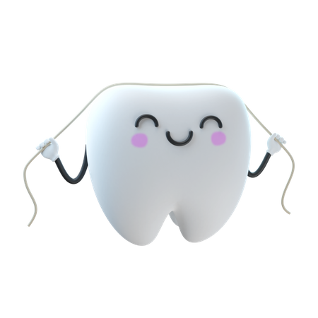 Fio para limpeza de dentes  3D Illustration