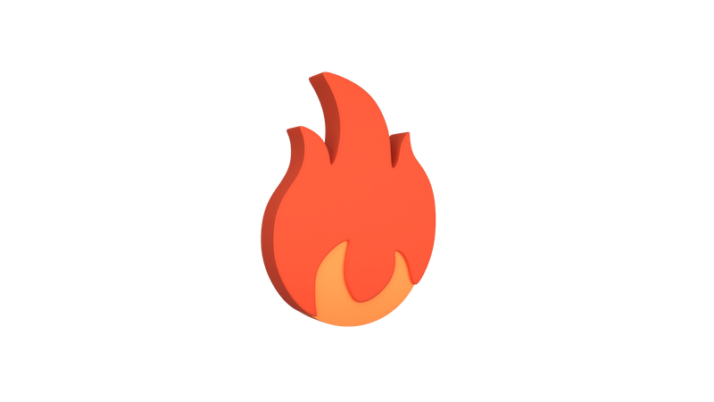 Fire And Flame Icon  3D Illustration