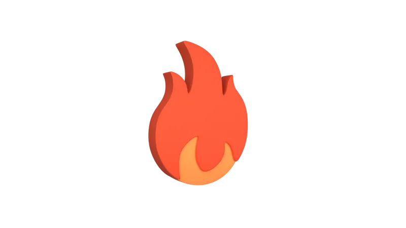 Fire And Flame Icon  3D Illustration