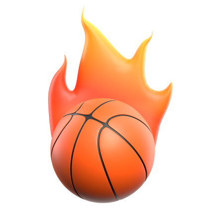 Fire Basketball  3D Icon