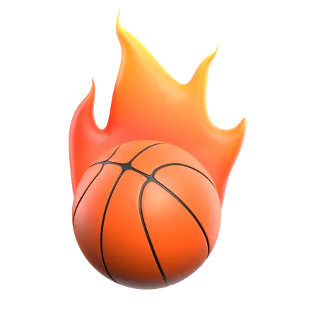 Fire Basketball  3D Icon