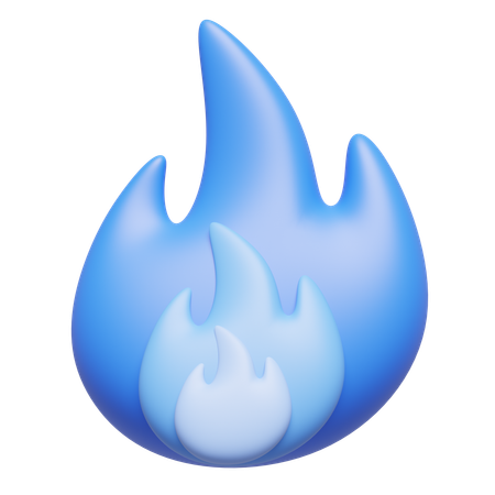 Fire Blue  3D Icon
