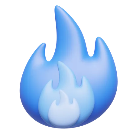 Fire Blue  3D Icon