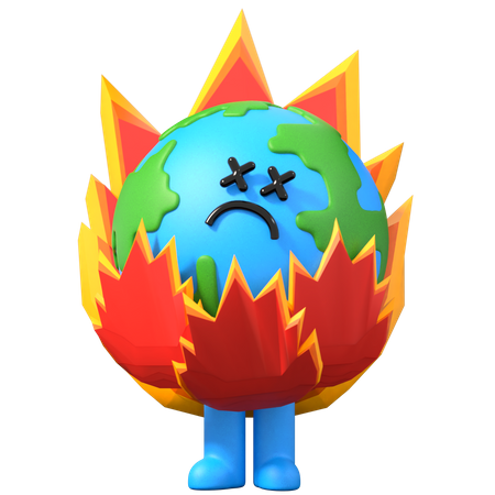 Fire Earth  3D Illustration