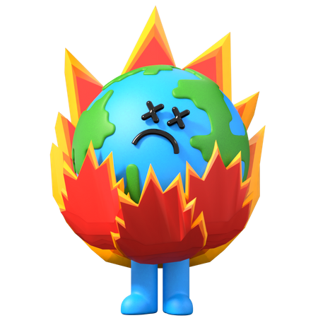 Fire Earth 3D Illustration