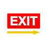exit banner 3d logos
