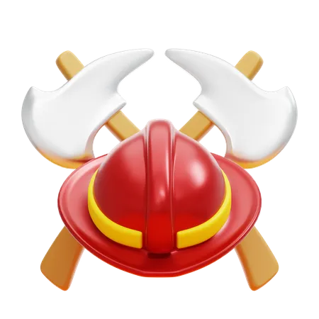 Fire Figther Logo  3D Icon