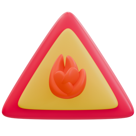 Fire Hazard Warning Sign  3D Icon