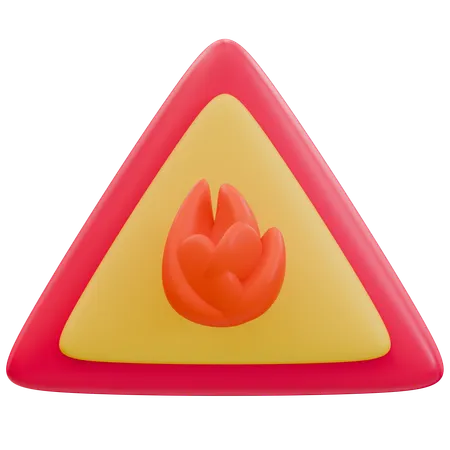 Fire Hazard Warning Sign  3D Icon