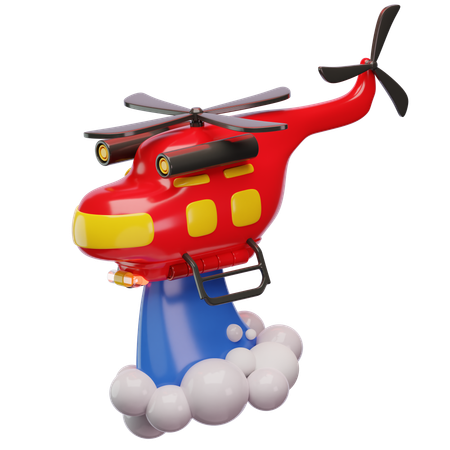 Fire Helicopter  3D Icon