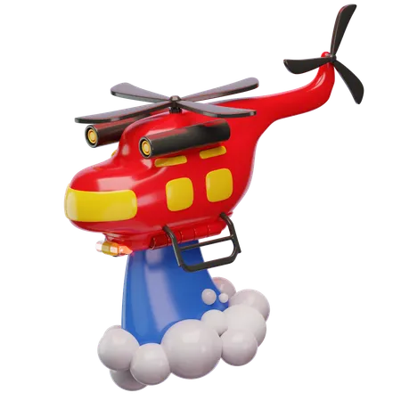 Fire Helicopter  3D Icon