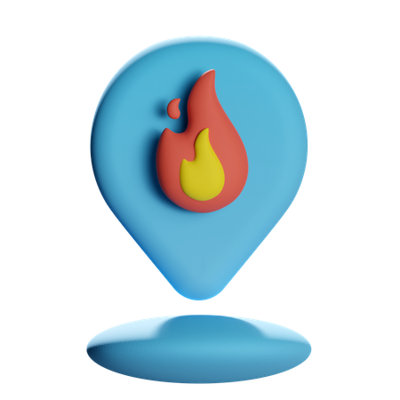 Fire Location Pin  3D Icon