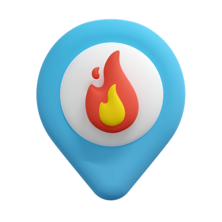 Fire Location Pin  3D Icon