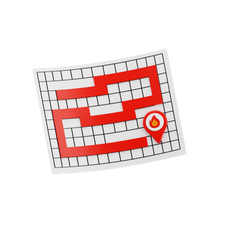 Fire Map  3D Icon