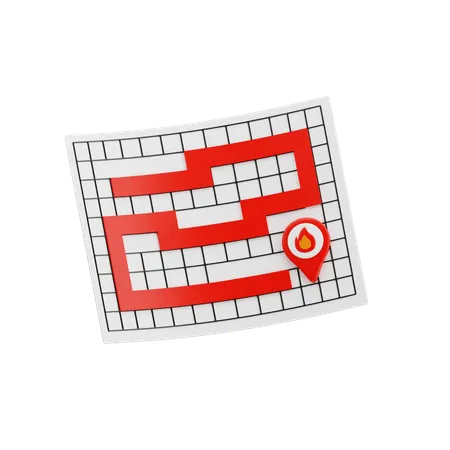Fire Map  3D Icon