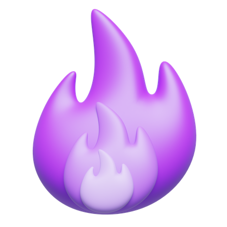 Fire purple  3D Icon