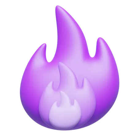 Fire purple  3D Icon