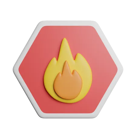 Fire Sign Symbol 3D Icon