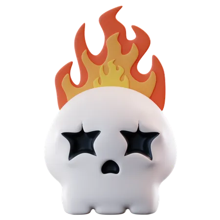 Fire Skull 3D Icon