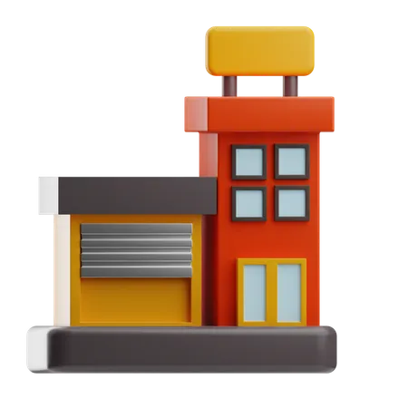 Fire Station  3D Icon
