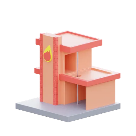 消防署  3D Icon