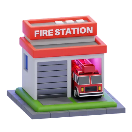 消防署  3D Icon