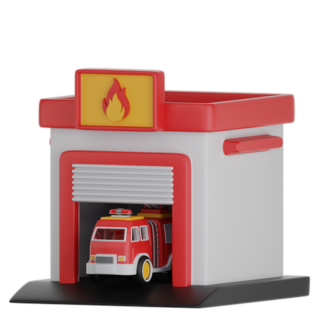 Fire Station  3D Icon