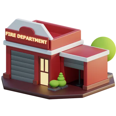 Fire Station  3D Icon