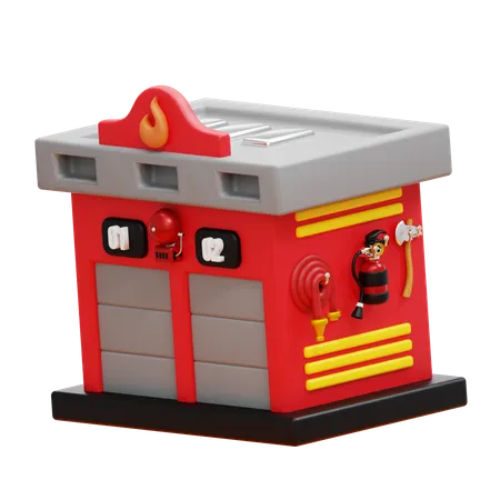 Fire Station  3D Icon