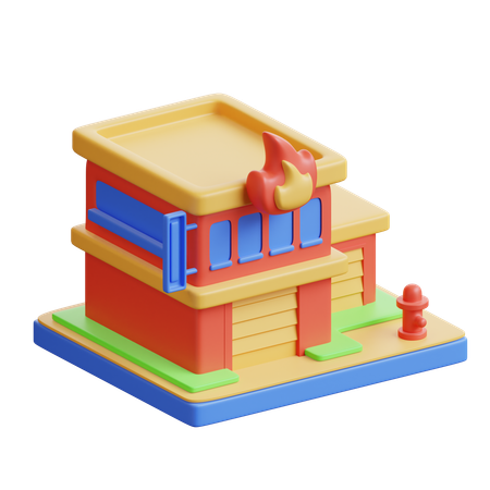 Fire Station  3D Icon