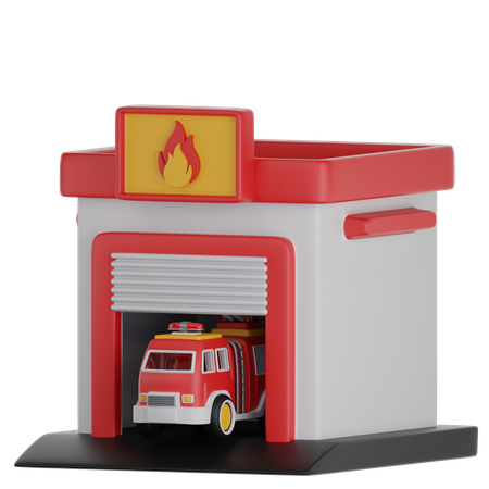 Fire Station  3D Icon