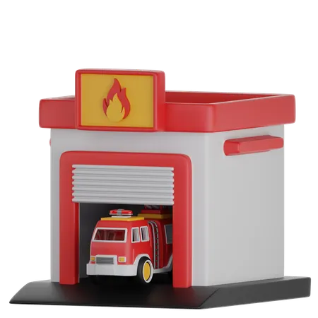 Fire Station  3D Icon