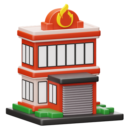 Fire Station  3D Icon