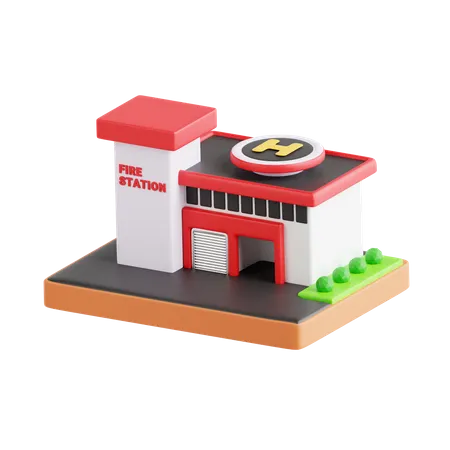 Fire Station  3D Icon