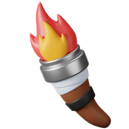 Fire Torch 3 D Icon 3D Icon