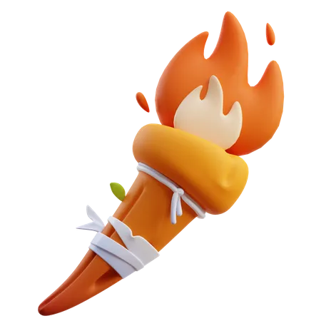 Fire Torch  3D Illustration