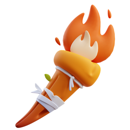 Fire Torch 3D Illustration
